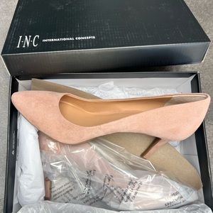 INC International Concepts Women’s Suede Beige 2 inch Heels